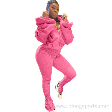 Wholesale New Arrivals Fashion Women Casual Hooded Tracksuit